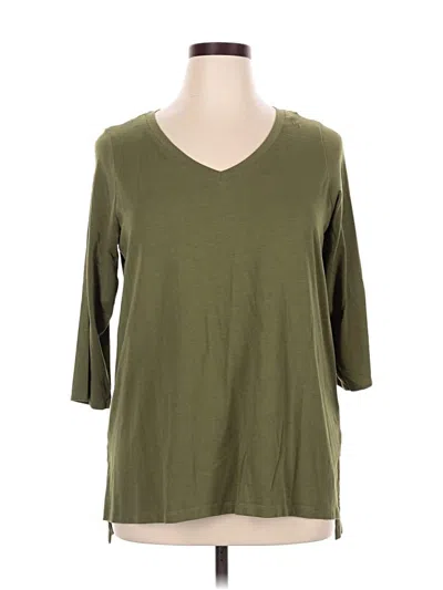 Pre-owned Tahari 3/4 Sleeve T-shirt In Green