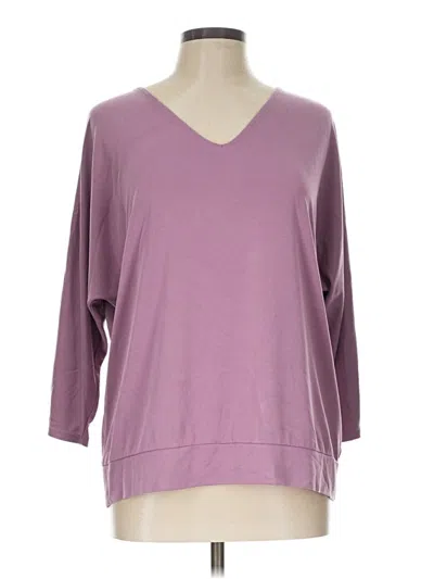 Pre-owned Tahari 3/4 Sleeve T-shirt In Purple