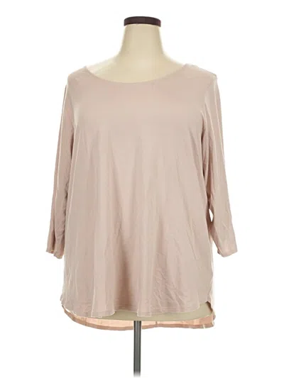 Pre-owned Tahari 3/4 Sleeve T-shirt In Tan