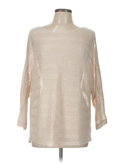 Pre-owned Tahari 3/4 Sleeve T-shirt In White