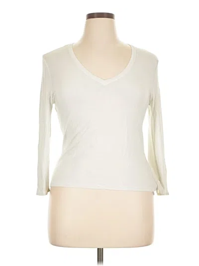 Pre-owned Tahari 3/4 Sleeve T-shirt In White