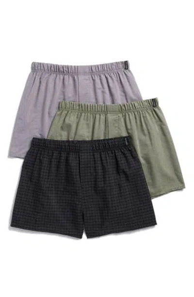 Tahari 3-pack Woven Boxers In Iron Gate