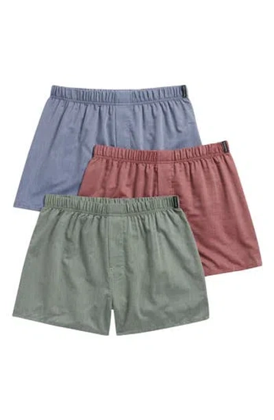 Tahari 3-pack Woven Boxers In Pineneedle