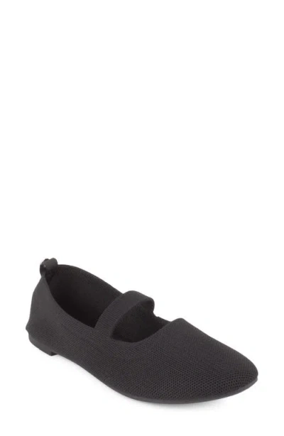 Tahari Ambrosia Knit Mary Jane Flat In Black