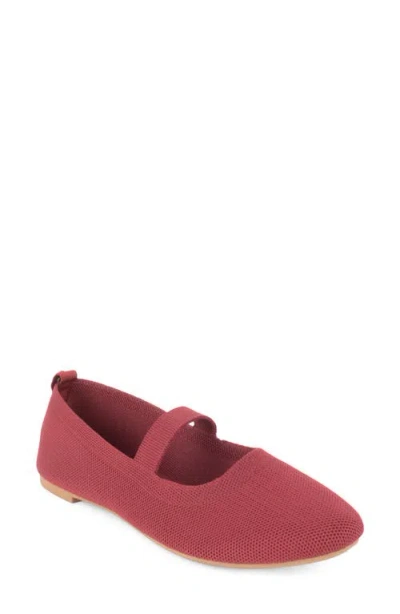Tahari Ambrosia Knit Mary Jane Flat In Red