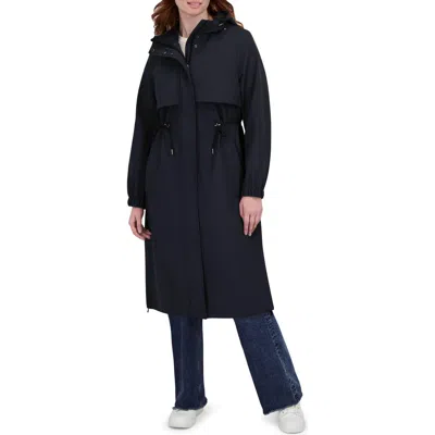 Tahari Amelia Hooded Coat In Blue