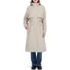 Tahari Amelia Long Raincoat In Neutral