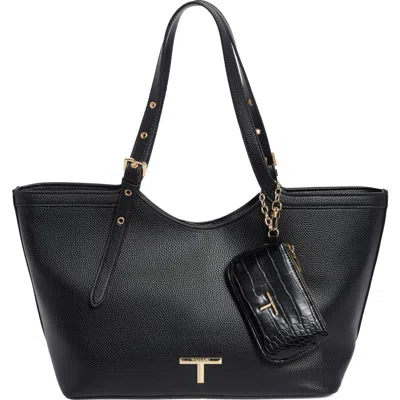 Tahari Amelie Faux Leather Bucket Tote In Black