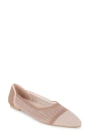 Tahari Antigua Knit Pointed Toe Flat In Neutral