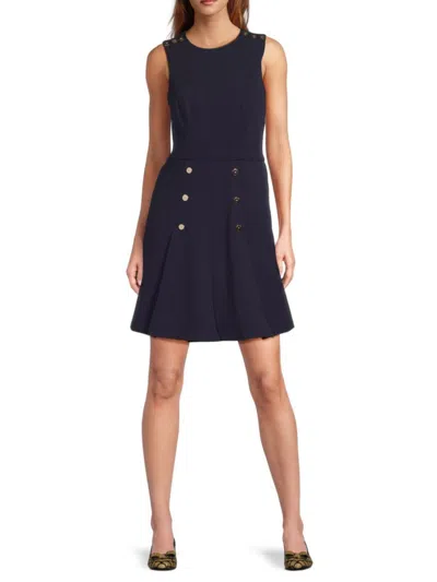 Tahari Arthur S. Levine Women's Sleveless Pleated A-line Minidress