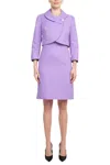 Tahari Asl 2am926 Short Cocktail Fitted Jacket Dress In Purple