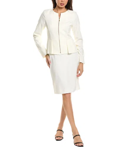 Tahari Asl 2pc Skirted Suit Set In White