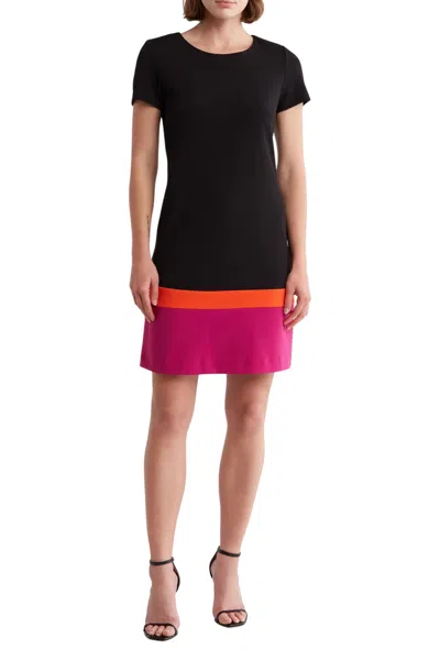 Tahari Asl 3am432 Short Fitted Cocktail Dress In Multi