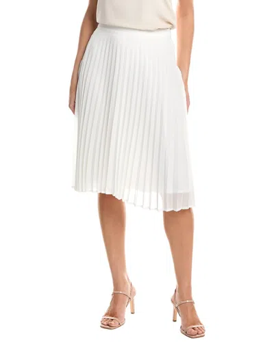 Tahari Asl Accordion Pleated Skirt In White