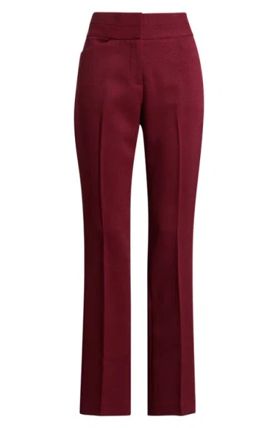 Tahari Asl Bell Bottom Flare Leg Pants In Burgundy