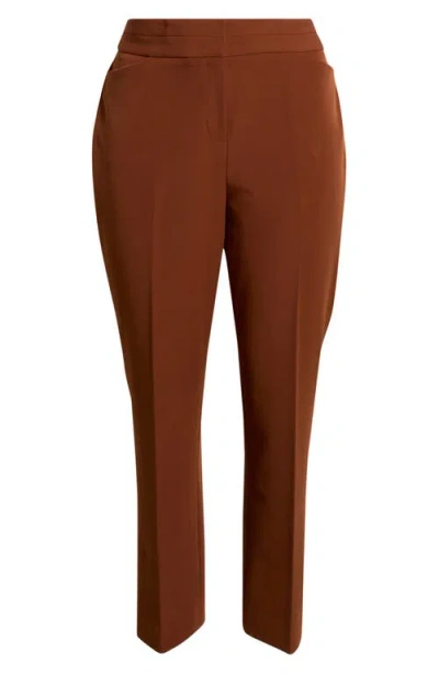 Tahari Asl Bell Bottom Pants In Brown