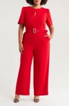 TAHARI ASL TAHARI ASL BELTED KEYHOLE NECK JUMPSUIT