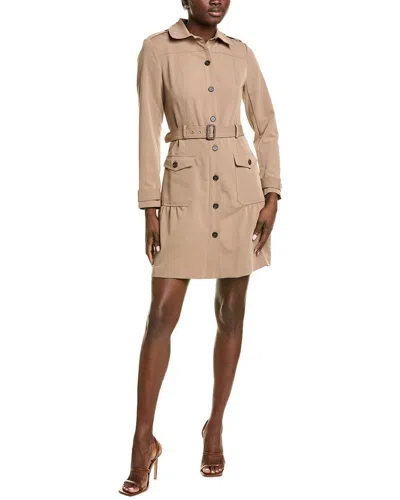 Tahari Asl Belted Shirtdress In White