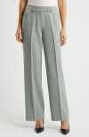 Tahari Asl Bird Eye Straight Leg Pants In Eucalyptus