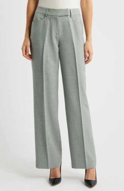 Tahari Asl Bird Eye Straight Leg Pants In Eucalyptus