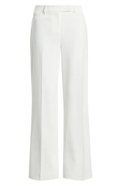 Tahari Asl Bird Eye Straight Leg Pants In White
