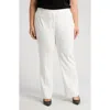 Tahari Asl Bird Eye Straight Leg Pants In White