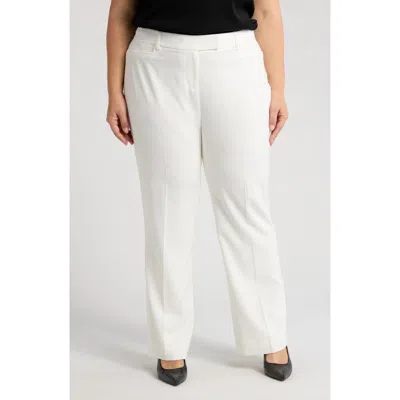 Tahari Asl Bird Eye Straight Leg Pants In White
