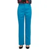 Tahari Asl Bird Eye Wide Leg Satin Pants In Blue