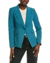 Tahari Asl One Button Blazer In Green