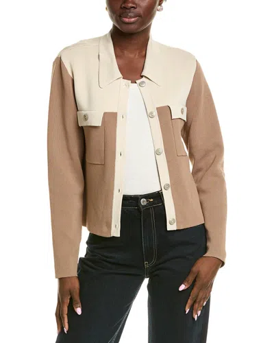 Tahari Asl Blazer Shirt In Brown