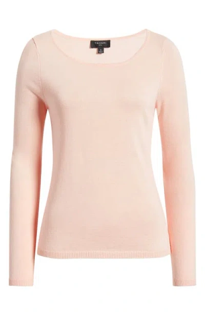 Tahari Asl Boat Neck Sweater In Pink