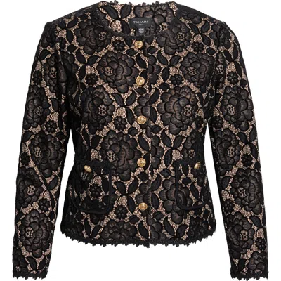 Tahari Asl Bonded Lace Jacket In Black