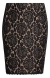 Tahari Asl Bonded Lace Miniskirt In Black
