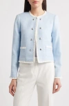 Tahari Asl Plus Tassel Trim Jacket In Blue