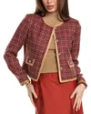 Tahari Asl Embroidered Jacket In Red