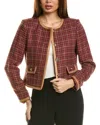 Tahari Asl Embroidered Jacket In Red