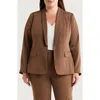 Tahari Asl Brushed Woven One-button Blazer