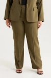 Tahari Asl Brushed Woven Straight Leg Pants