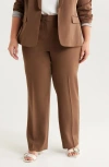 Tahari Asl Brushed Woven Straight Leg Pants