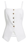 Tahari Asl Button-up Tank In White