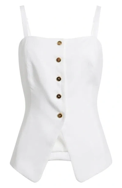 Tahari Asl Button-up Tank In White