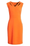 TAHARI ASL CAP SLEEVE CUTOUT SHEATH DRESS