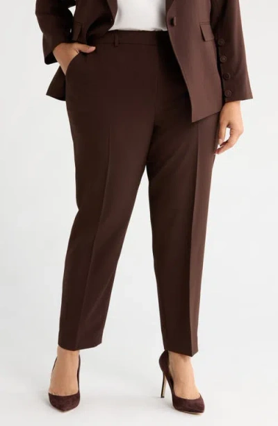 Tahari Asl Classic Crepe Pants In Brown