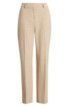 Tahari Asl Women's Plaid Straight Mid-rise Pants In Sand Salmon