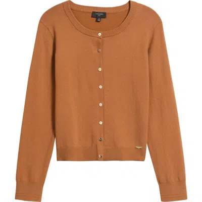 Tahari Asl Cotton Blend Cardigan In Orange