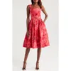 Tahari Asl Crinkled Floral Midi Dress