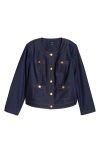 Tahari Asl Crop Denim Jacket