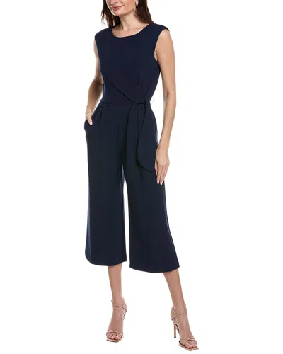 Tahari Asl Cropped Jumpsuit In Blue