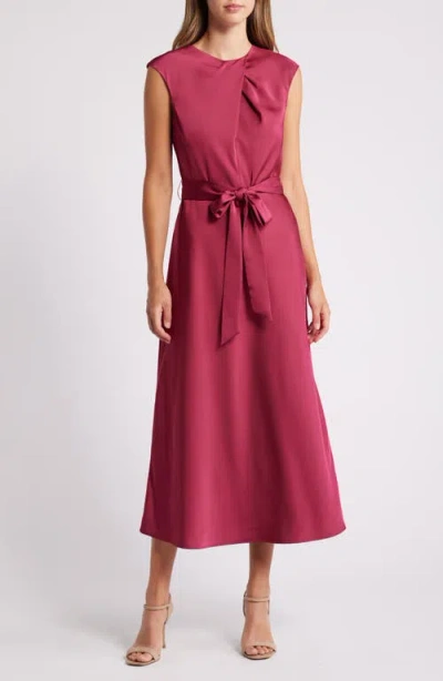 Tahari Asl Cross Neck Sleeveless Midi Dress In Mulberry | ModeSens