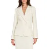 Tahari Asl Crystal Double Breasted Bouclé Blazer In Neutral